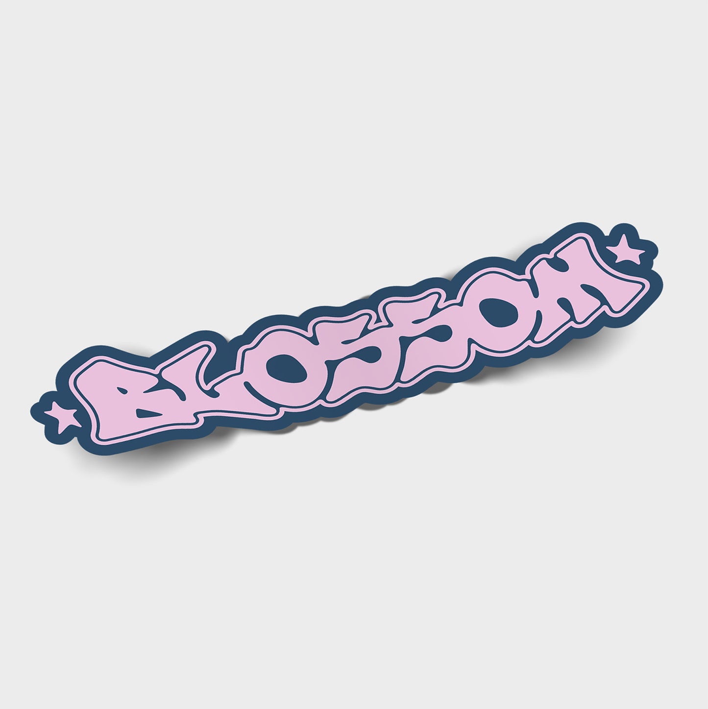 Pink and Navy Blue Blossom - Slap Sticker