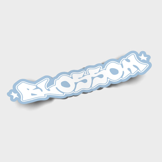 White and Light Blue Blossom - Slap Sticker